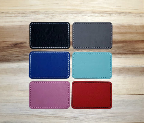 3 x 2 Rectangle Laserable Leatherette Patch with Adhesive